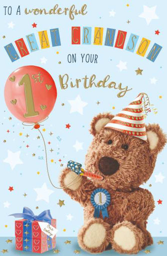 Picture of GREAT GRANDSON 1ST BIRTHDAY CARD